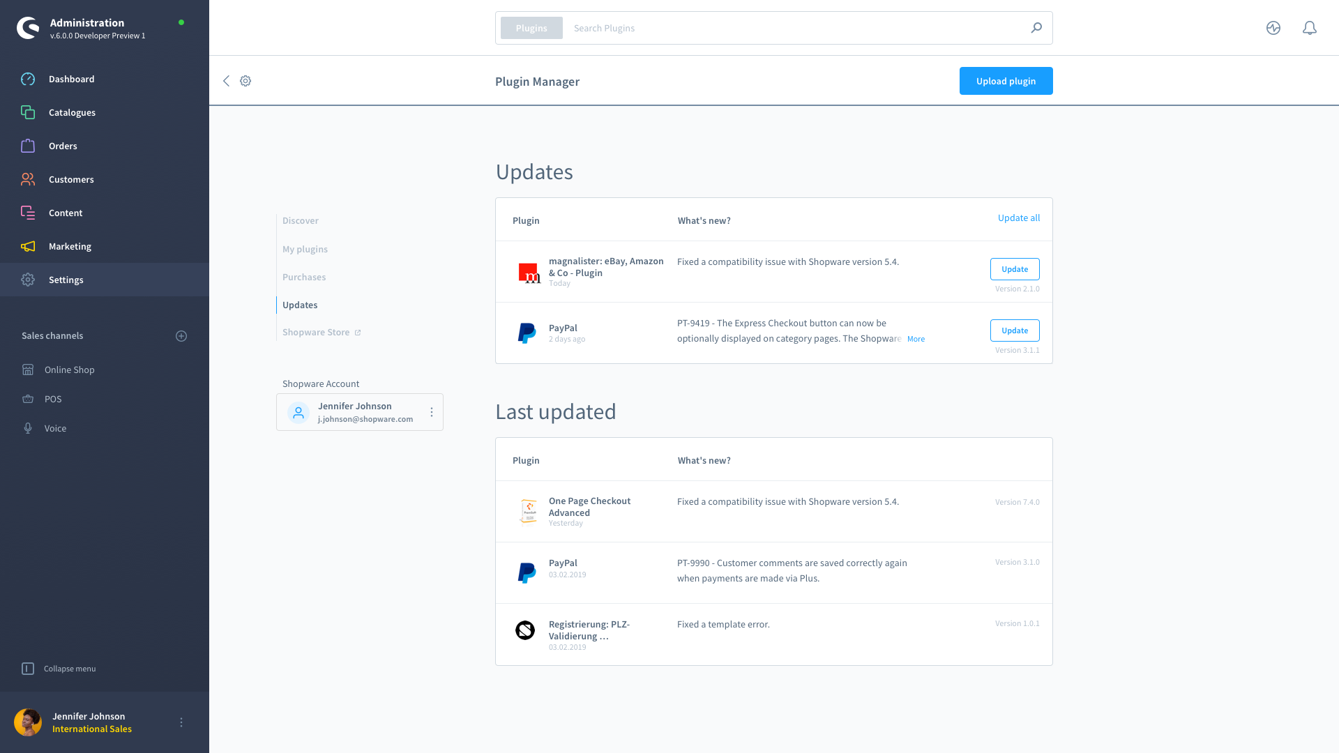 shopware 6 dashboard